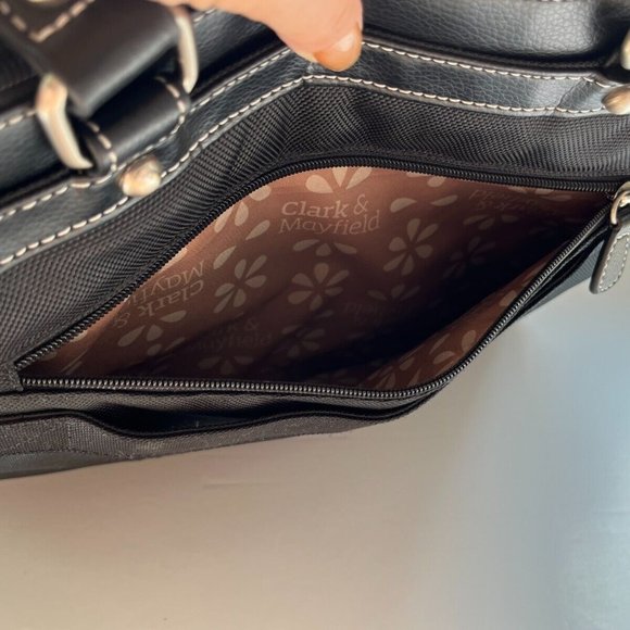 Clark & Mayfield Over Night Zipper Hand Bag Metro Laptop or Diaper Bag or Travel - Picture 2 of 13